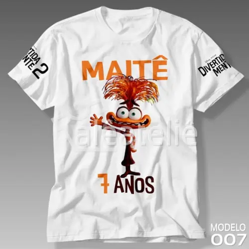Camiseta Divertida Mente 2 Ansiedade Filme Personalizada