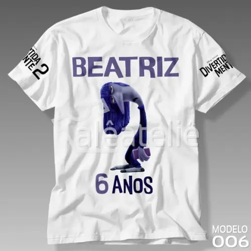 Camiseta Divertida Mente 2 Tédio Filme Personalizada