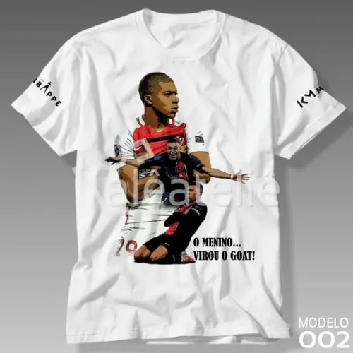 Camiseta Evolução Kylian Mbappé Futebol Infantil Adulto
