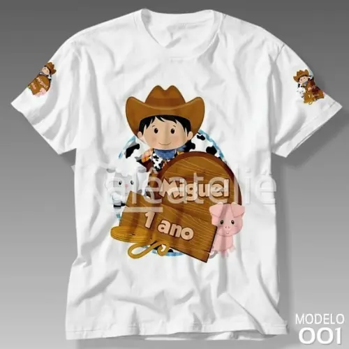 Camiseta Fazendinha Menino Infantil Festa Personalizada