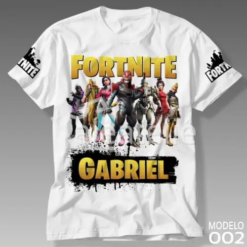 Camiseta Fortnite Battle Royale Personalizada com Nome