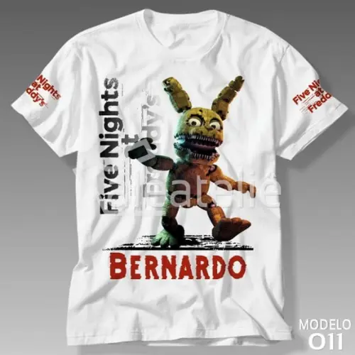 Camiseta Five Nights at Freddy Plushtrap Infantil Adulto