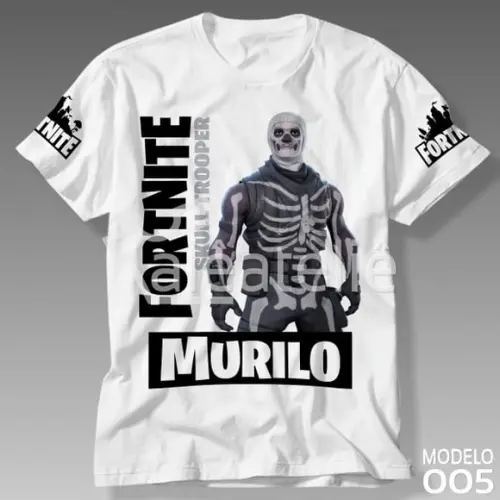 Camiseta Fortnite Skull Trooper Battle Royale Personalizada