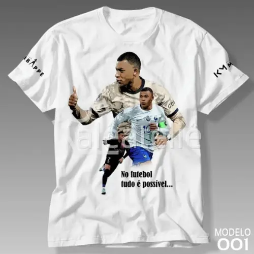 Camiseta Frase Kylian Mbappé Futebol Infantil Adulto