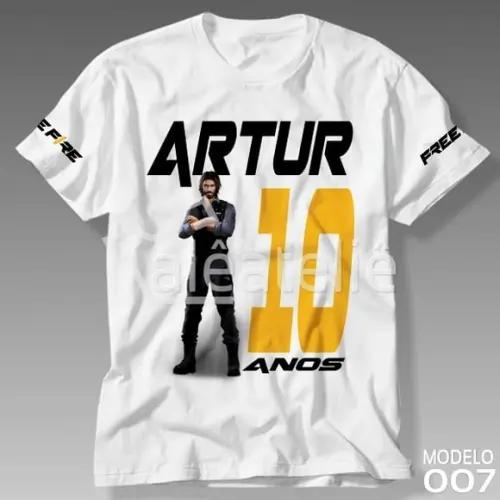 Camiseta Free Fire Personalizada Andrew Infantil Adulto
