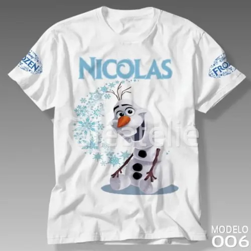 Camiseta Frozen Anna Elsa Menina Infantil Personalizada