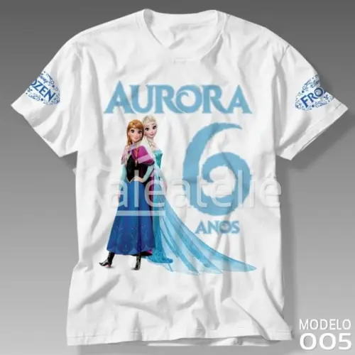 Camiseta Frozen Festa Aniversário Infantil Personalizada