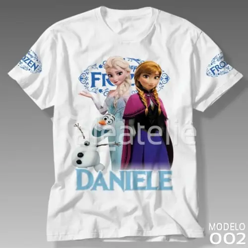 Camiseta Frozen Festa Infantil Personalizada