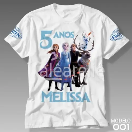 Camiseta Frozen Festa Infantil Personalizada