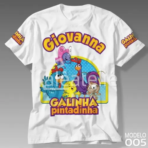 Camiseta Galinha Pintadinha Galo Carijó Pitinho Amarelinho