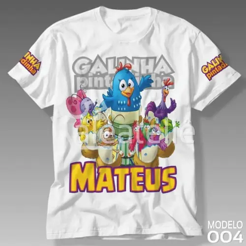 Camiseta Galinha Pintadinha Galo Carijó Pitinho Amarelinho