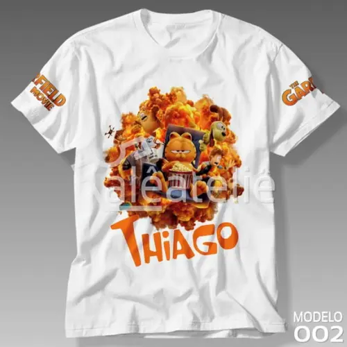 Camiseta Garfield Filme Infantil Personalizada