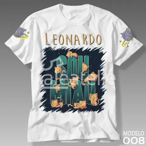 Camiseta Gato Galáctico Sou Miau Personalizada com Nome