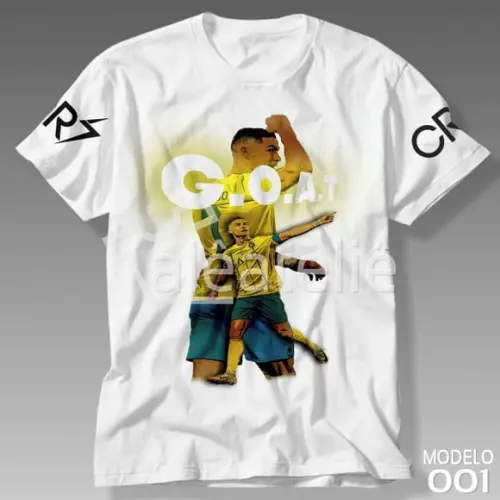Camiseta Goat Cristiano Ronaldo Cr7 Futebol Infantil Adulto