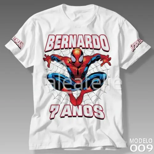 Camiseta Homem Aranha Infantil Personalizada