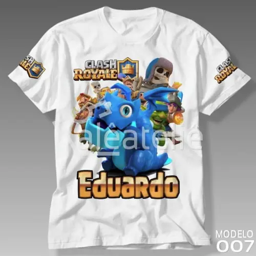 Camiseta Infantil Jogo Clash Royale Personalizada