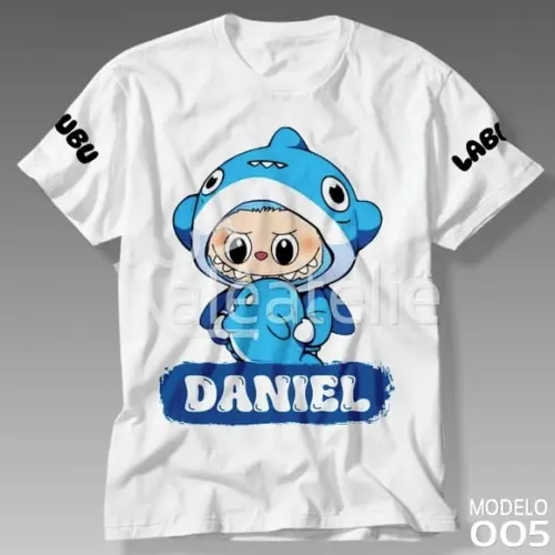 Camiseta Labubu Baby Shark Festa Plush Toy Personalizada