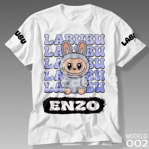Camiseta Labubu Plush Toy Infantil Festa Personalizada