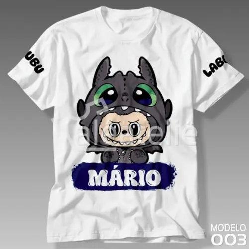 Camiseta Labubu Banguela Festa Plush Toy Personalizada