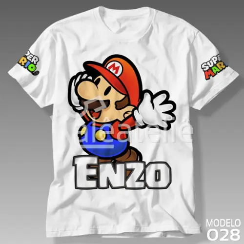 Camiseta Mario Bros Luigi Peach Toad Yoshi Personalizada