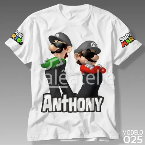 Camiseta Mario Bros Luigi Peach Toad Yoshi Personalizada