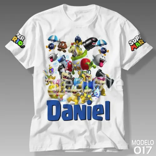 Camiseta Mario Bros Luigi Peach Toad Yoshi Personalizada