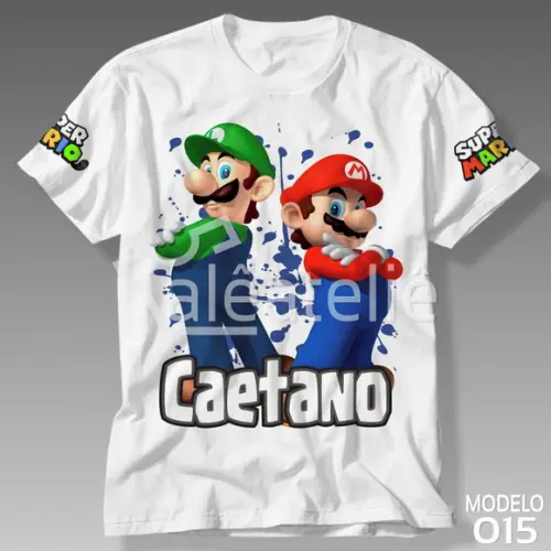Camiseta Mario Bros Luigi Peach Toad Yoshi Personalizada