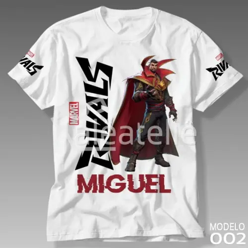 Camiseta Marvel Rivals Doutor Estranho Infantil Adulto