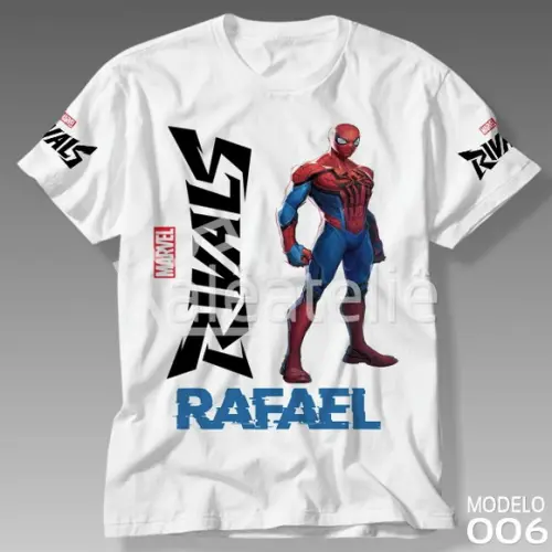 Camiseta Marvel Rivals Homem-aranha Infantil Adulto