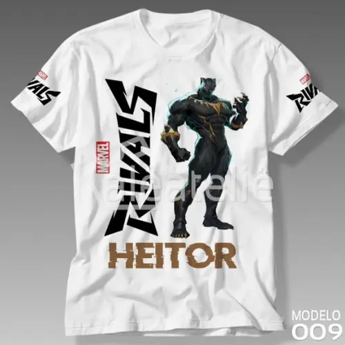 Camiseta Marvel Rivals Pantera Negra Infantil Adulto