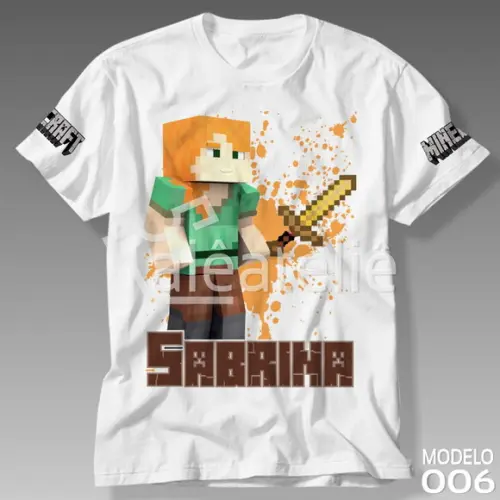 Camiseta Minecraft Personalizada Camisa Alex