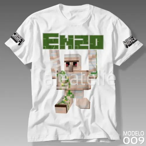 Camiseta Minecraft Personalizada Camisa Iron Golem