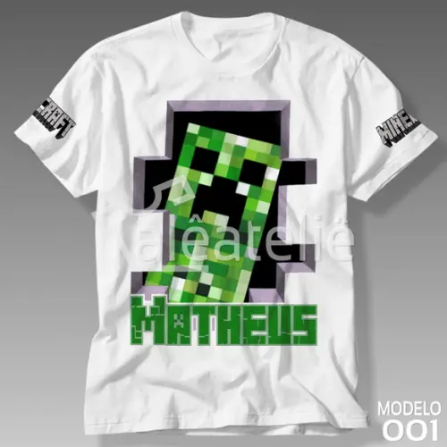 Camiseta Minecraft Personalizada Creeper