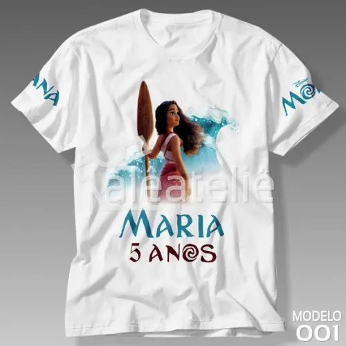 Camiseta Moana Filme Festa Infantil Adulto