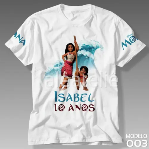 Camiseta Moana Simea Filme Festa Infantil Adulto