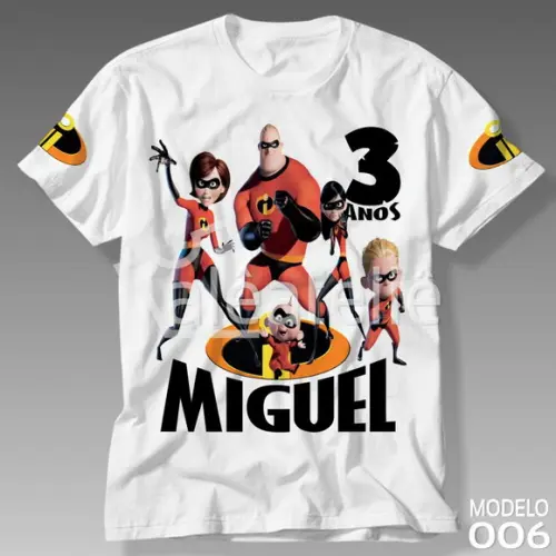 Camiseta Os Incríveis Personalizada Nome Festa Aniversário