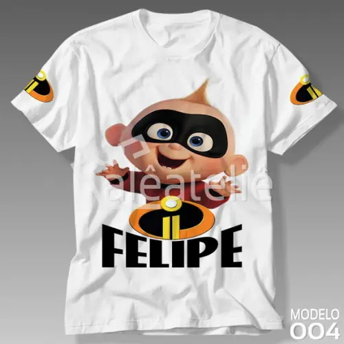 Camiseta Os Incríveis Personalizada Nome Festa Aniversário