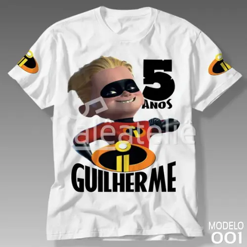 Camiseta Os Incríveis Personalizada Nome Festa Aniversário