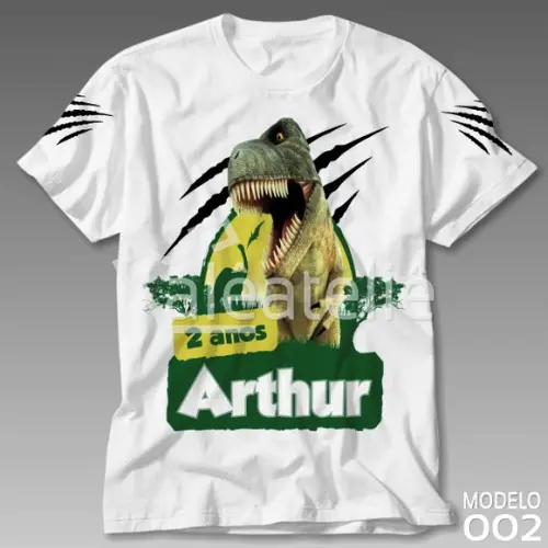 Camiseta Personalizada Dinossauro Festa Aniversário