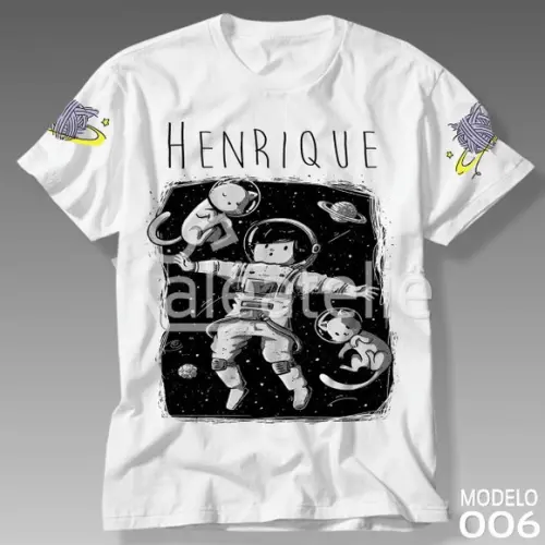 Camiseta Personalizada Gato Galáctico na Galáxia
