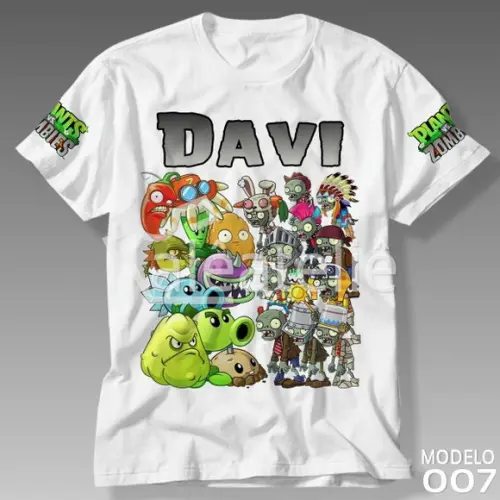 Camiseta Plants vs Zombies Garden Infantil Personalizada
