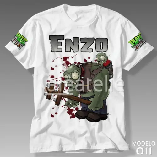 Camiseta Plants vs Zombies Personalizada
