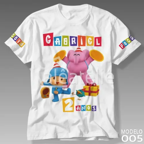 Camiseta Pocoyo Aniversário Personalizada