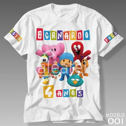 Camiseta Pocoyo Festa Infantil Personalizada