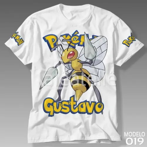 Camiseta Pokemon Beedrill Festa Infantil Adulo Personalizada
