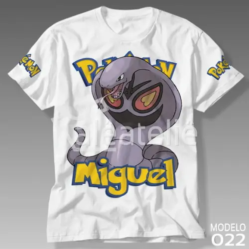Camiseta Pokemon Arbok Festa Infantil Adulo Personalizada