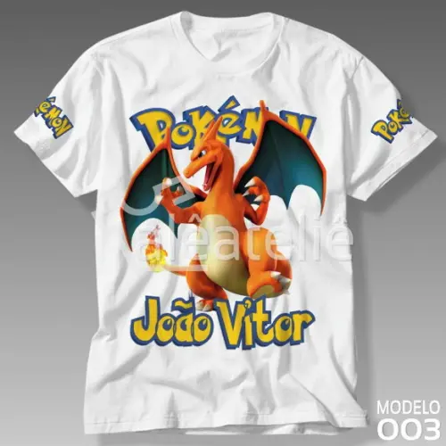 Camiseta Pokemon Charizard Infantil Adulo Personalizada