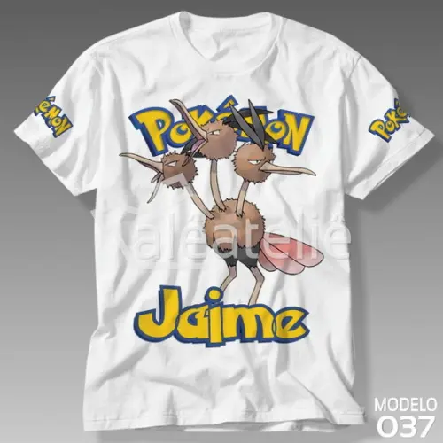 Camiseta Pokemon Dodrio Festa Infantil Adulo Personalizada
