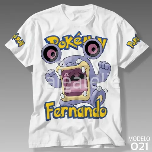 Camiseta Pokemon Loudred Festa Infantil Adulo Personalizada