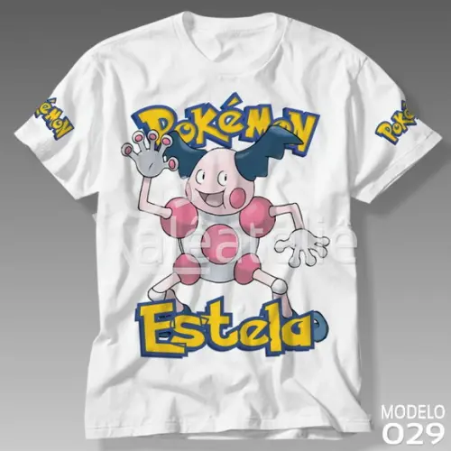 Camiseta Pokemon Mr Mime Festa Infantil Adulo Personalizada